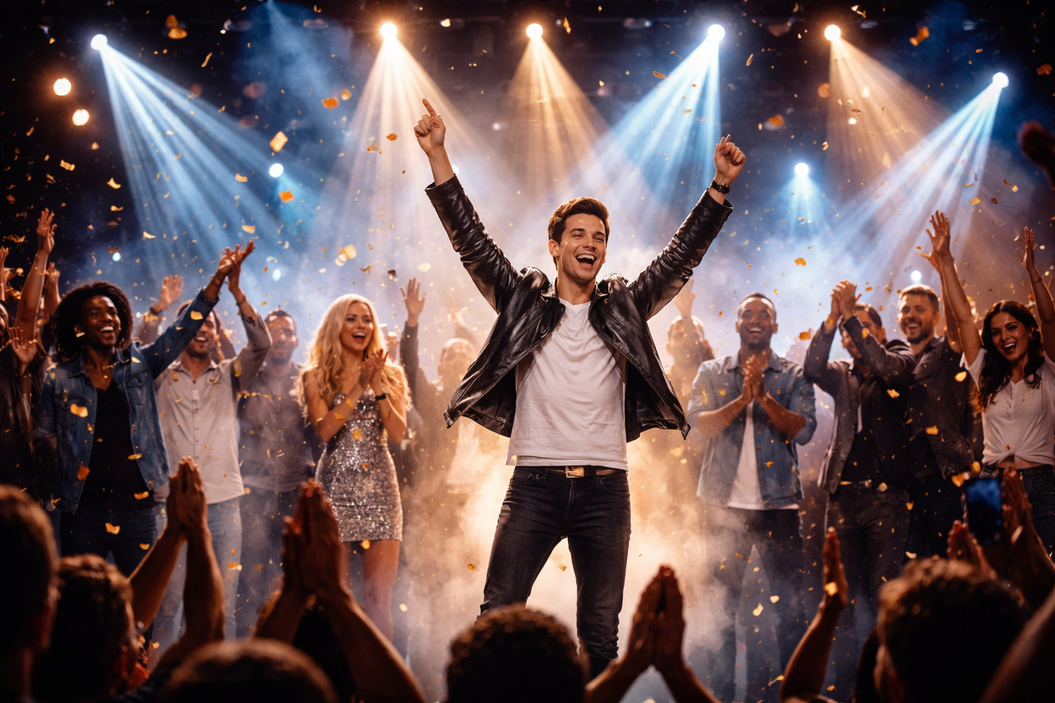 Sahnede kutlama ve sunum anı